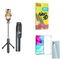 Kit Tripé De Selfie + Capinha Motorola G60 S + Película 9D