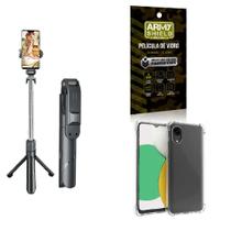 Kit Tripé De Selfie + Capinha Samsung A03 Core + Película 3D