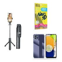 Kit Tripé De Selfie + Capinha Samsung A03 + Película 9D