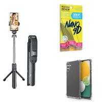 Kit Tripé de Selfie + Capinha Samsung A13 5G + Película 9D - Armyshield