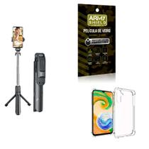 Kit Tripé de Selfie + Capinha Samsung A14 + Película 3D