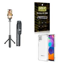 Kit Tripé De Selfie + Capinha Samsung A22 4G + Película 3D