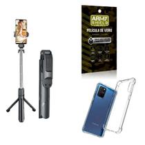 Kit Tripé De Selfie + Capinha Samsung S10 Lite + Película 3D