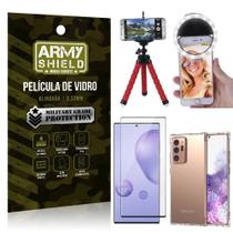 Kit Tripé Flex + Flash Ring Galaxy Note 20 Ultra + Capa + Película 3D - Armyshield