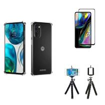 Kit Tripé Motorola Moto G82 + Capa + Película De Vidro 3D