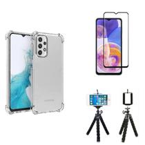 Kit Tripé para Samsung Galaxy A23 + Capa + Película Vidro 3D