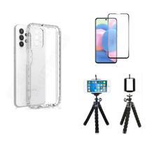 Kit Tripé para Samsung Galaxy A32 4G + Capa + Película Vidro 3D