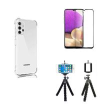 Kit Tripé para Samsung Galaxy A33 5G + Capa + Película Vidro 3D