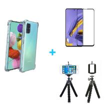 Kit Tripé para Samsung Galaxy A51 + Capa + Película Vidro 3D