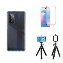 Kit Tripé para Samsung Galaxy A72 + Capa + Película Vidro 3D