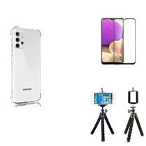 Kit Tripé para Samsung Galaxy A73 5G + Capa + Película Vidro 3D