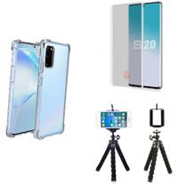 Kit Tripé para Samsung Galaxy S20 Plus + Capa + Película Vidro 3D