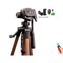 Kit Tripé Profissional Câmera 1,60M com Suporte Celular+Bluetooth