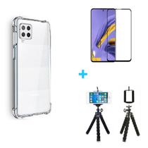Kit Tripé Samsung Galaxy M22 + Capa + Película Vidro 3D - Hrebos