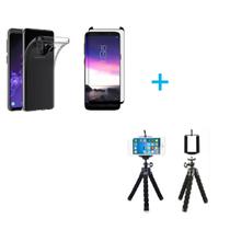 Kit Tripé Samsung S9 Plus + Película De Gel 3D + Capa