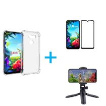 Kit Tripé Tripod 360 graus para LG K40s + Capa + Pelicula De Vidro