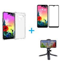 Kit Tripé Tripod 360 graus para LG K50s + Capa + Pelicula De Vidro