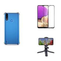 Kit Tripé Tripod 360 graus para Motorola Moto E7 Power + Capa + Pelicula De Vidro Kit Tripé Tripod 360 graus para Motorola Moto E7 Power + Capa + Pelicula De Vidro
