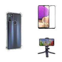 Kit Tripé Tripod 360 graus para Motorola Moto G60 + Capa + Pelicula De Vidro