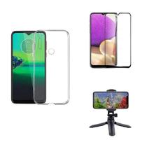 Kit Tripé Tripod 360 graus para Motorola Moto G8 Play + Capa + Pelicula De Vidro Kit Tripé Tripod 360 graus para Motorola Moto G8 Play + Capa + Pelicula De Vidro