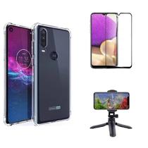 Kit Tripé Tripod 360 graus para Motorola Moto One Action + Capa + Pelicula De Vidro Kit Tripé Tripod 360 graus para Motorola Moto One Action + Capa + Pelicula De Vidro