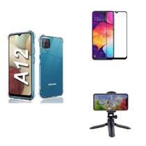 Kit Tripé Tripod 360 graus para Samsung Galaxy A12 + Capa + Pelicula De Vidro Kit Tripé Tripod 360 graus para Samsung Galaxy A12 + Capa + Pelicula De Vidro