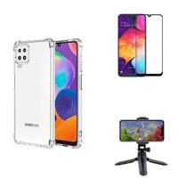 Kit Tripé Tripod 360 graus para Samsung Galaxy A22 + Capa + Pelicula De Vidro Kit Tripé Tripod 360 graus para Samsung Galaxy A22 + Capa + Pelicula De Vidro