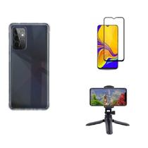 Kit Tripé Tripod 360 graus para Samsung Galaxy A72 + Capa + Pelicula De Vidro