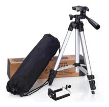 Kit Tripé Universal 1,20Mt Suporte Para Celular Câmera Bolsa