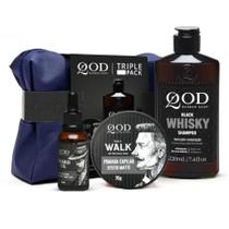 Kit Triple Pack (Shampoo Whiskey Black 220 ml + Pomada Walk 70 g + Óleo de Barba 25ml )