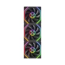 Kit Triplo De Ventiladores De Refrigeração Para Desktop K4 ARGB De 12CM Com Sincronização E Controle