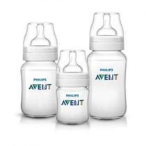 KIT Triplo Mamadeira Anti-Colic 125ml,260ml e 330ml Transparente 119/18 KIT Triplo Mamadeira Anti-Colic 125ml,260ml e 330ml Transparente 119/18