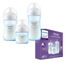 Kit Triplo Mamadeiras Pétala 3.0 Azul - Scd838/29 Avent