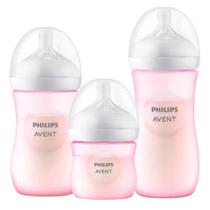 Kit Triplo Mamadeiras Pétala 3.0 Rosa 125/260/330ML - SCD838/28 Avent