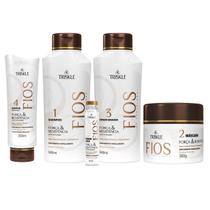 Kit Triskle Força Resistência Cabelos Fracos Quebradiços + Máscara 350g 5 Itens Kit Triskle Força Resistência Cabelos Fracos Quebradiços + Máscara 350g 5 Itens