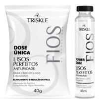 Kit Triskle Lisos Perfeitos Hidratação Antiumidade Antifrizz + Dose Única 40g 2 Itens