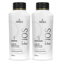 Kit Triskle Lisos Perfeitos Hidratação Antiumidade Antifrizz Shampoo + Condicionador 300ml