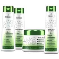 Kit Triskle Mais Q Onda Cacheados + Máscara 300g 4 Itens