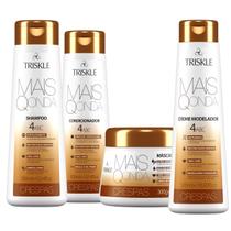 Kit Triskle Mais Q Onda Crespas + Máscara Hidratação Definição 300g 4 Itens