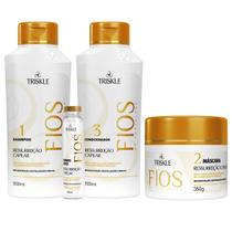 Kit Triskle Ressurreição Capilar Cabelos Danificados + Máscara 350g 4 Itens Kit Triskle Ressurreição Capilar Cabelos Danificados + Máscara 350g 4 Itens