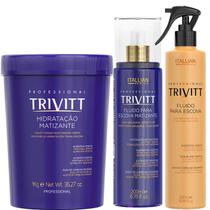 Kit Trivitt 3pçs: Hidratação Matizante 1kg + Fluido Escova Matizante + Fluido Escova Normal