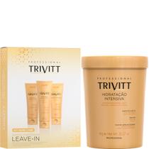 Kit Trivitt 4pçs: Kit Leave-in Hidratante+ Mascara Hidratação 1kg