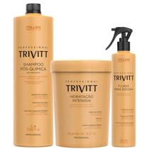Kit Trivitt Shampoo Pós Química 1L + Hidratação Intensiva 1Kg + Fluído para Escova 300ml Kit Trivitt Shampoo Pós Química 1L + Hidratação Intensiva 1Kg + Fluído para Escova 300ml
