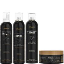 Kit Trivitt Style 4pçs:Hair Spray Lacca Forte+ Brilho Intenso+ Mousse+ Creme Modelar