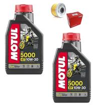 Kit Troca 2L Oleo Motul 5000 Semissintetico 4 Tempos 10w-30 Api Sl Sj Sh Sg + Filtro Oleo Original Honda Nx 400i Xre Cb 300 Cb 250f Twister Crf 250f