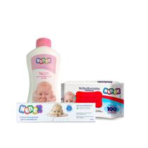 Kit Troca de Fralda as com 3 itens Talco/Toalha Umed/ Creme P/ Assad - Azul0 Rosa-Nenex