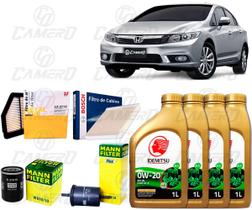 Kit Troca De Óleo 0w20 e Filtros Honda Civic 1.8 2014 2015
