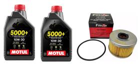 Kit troca de óleo 2x motul 5000 10w-30 4t 1l twister 2016 a 2022 xre 300 cb 300r tornado + 1 filtro