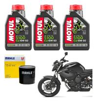 Kit Troca De Óleo 3lts Motul Yamaha Xj6 2010 Á 2015 Filtro
