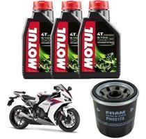 Kit troca de oleo cbr 1000rr fireblade filtro fram óleo 5100 10w30